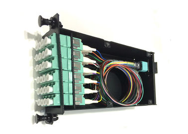 Sertifikasi MPO Ke LC Fanout 10G OM3 tambalan Tali 24 Cores CE / ROHS
